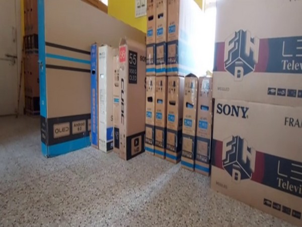 A visual of the alleged duplicate TVs seized in Tiruchirappalli on Wednesday. Photo/ANI
