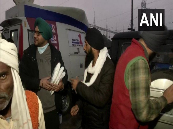 The twin brothers from Punjab at the Delhi-Ghazipur border area on Sunday. (Photo/ANI)