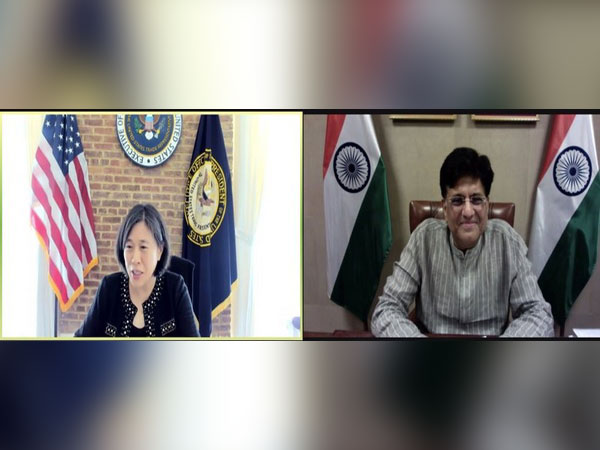US Trade Representative Katherine C Tai with Minister for Commerce & Industry, Railways, Consumer Affairs and Food & Public distribution Piyush Goyal (Twitter) 