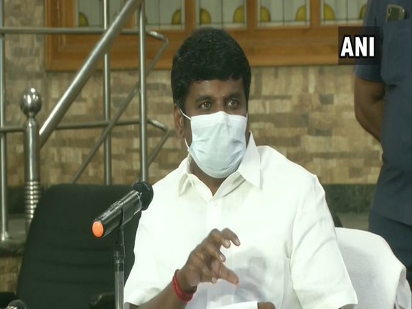 Tamil Nadu Minister C Vijayabaskar speaking at a press conference in Chennai on Saturday. Photo/ANI