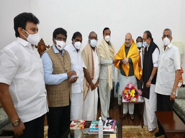 A delegation of various political parties from Tamil Nadu met Union Home Minister Amit Shah in Delhi today