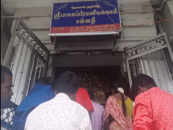 Devotees celebrating the Kanda Shasti Festival in Rameswaram. (Photo ANI)