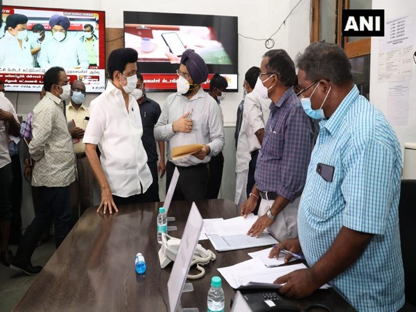 Tamil Nadu CM MK Stalin visited Flood Control Room of Greater Chennai Corporation to review rain situation (Photo/ANI) 