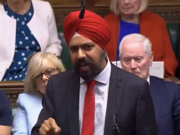 British Sikh MP Tanmanjeet Singh Dhesi at the House of Commons in London on Wednesday (Photo Credits: Jeremy Corbyn's Twitter)