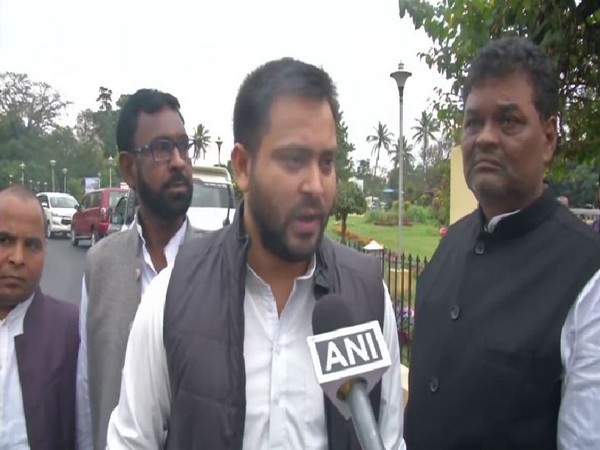 RJD leader Tejashwi Yadav speaking to ANI in Patna on Tuesday. Photo/ANI