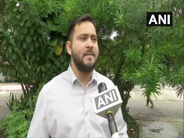 RJD leader Tejashwi Yadav speaking to ANI in Patna on Friday. Photo/ANI