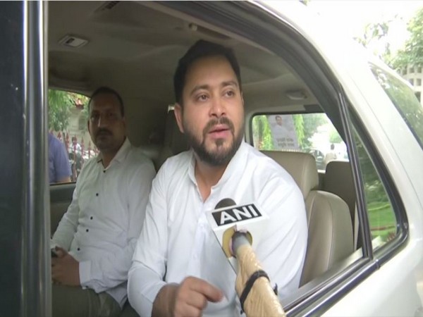 RJD leader Tejashwi Yadav speaking to ANI in Patna on Tuesday. Photo/ANI