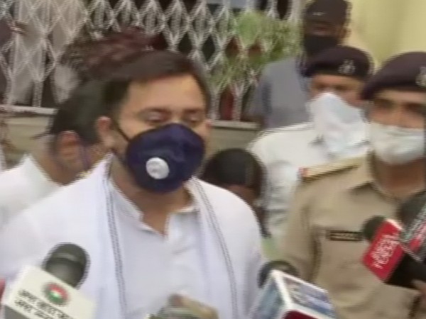 RJD leader Tejashwi Yadav speaking to reporters on Friday. Photo/ANI