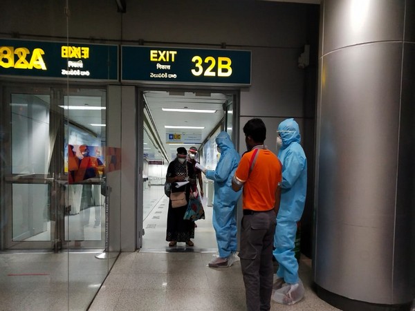 Repatriated Indians from Kuala Lumpur who arrived in Hyderabad in Air India's flight AI 1385 on Thursday.