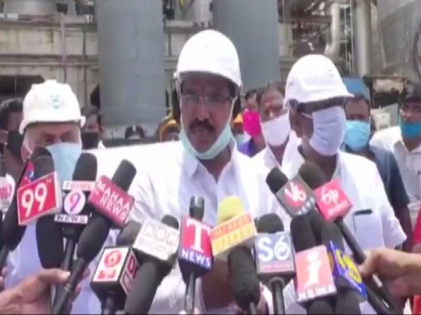 Telangana Agriculture and Marketing Minister Singireddy Niranjan Reddy speaking to media on Sunday. Photo/ANI