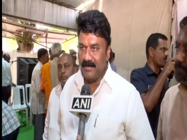 Telangana Minister for Animal Husbandry, Dairy and Fisheries Talasani Srinivas Yadav speaking to ANI