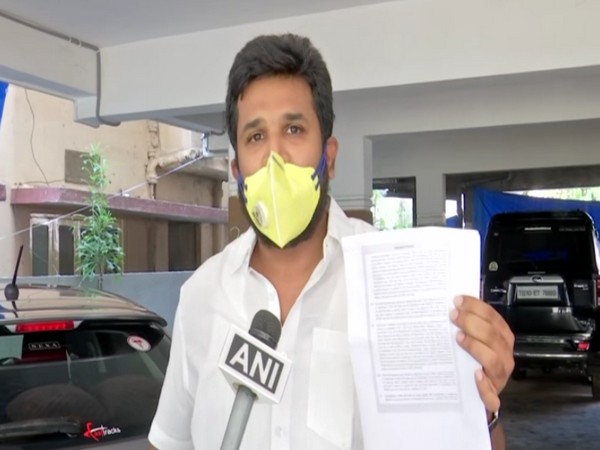 TRS leader Krishank speaking to ANI in Hyderabad on Thursday.