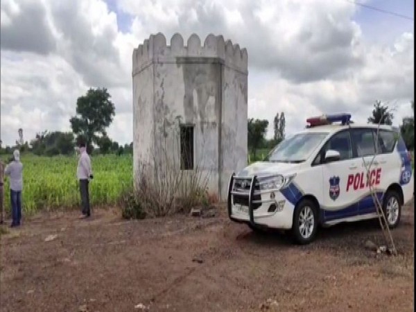 Half-burnt body of woman found in Telangana's Vikarabad district on Monday. Photo/ANI