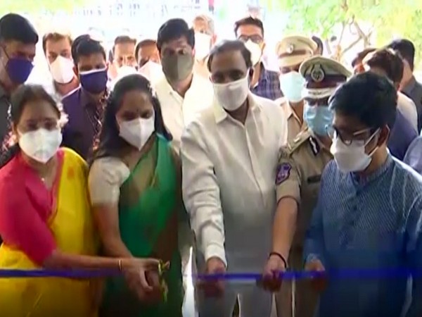 Inauguration of 200 bed Covid isolation centre in Hyderabad. (Photo/ANI)
