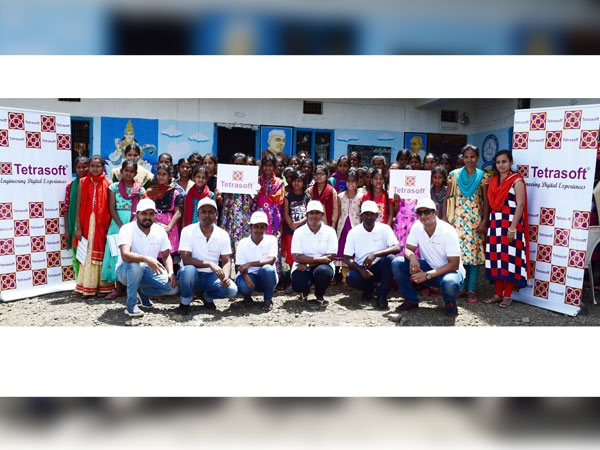 Tetrasoft CSR team with Children at the medical camp