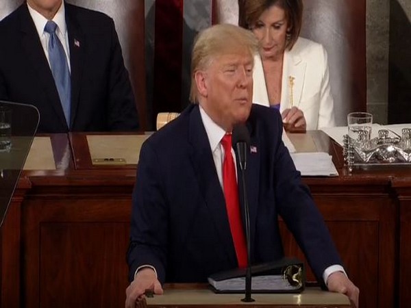 US President Donald Trump addressing the State of Union address on Tuesday