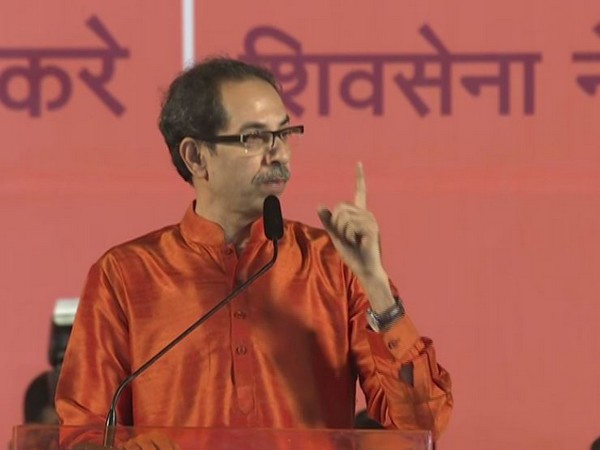 Shiv Sena chief Uddhav Thackeray speaking at an event in Shivaji Park in Mumbai on Tuesday. Photo/ANI