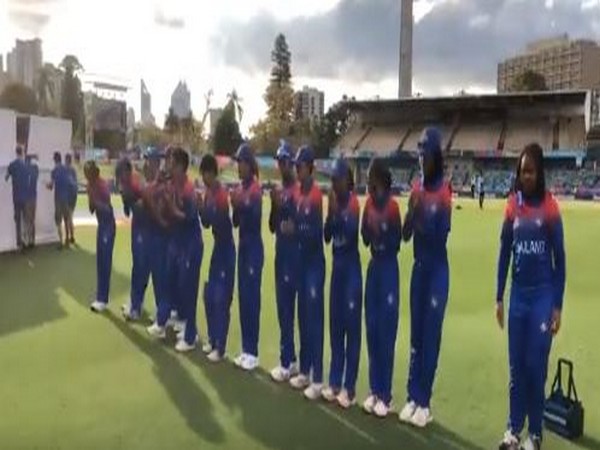 Thailand women's team bowing after the conclusion of match against West Indies. (Photo/T20 World Cup Twitter)