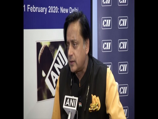 Congress leader Shashi Tharoor speaking to ANI in New Delhi on Saturday. Photo/ANI