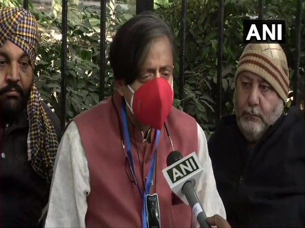 Congress MP Shashi Tharoor speaking to ANI on Sunday. 