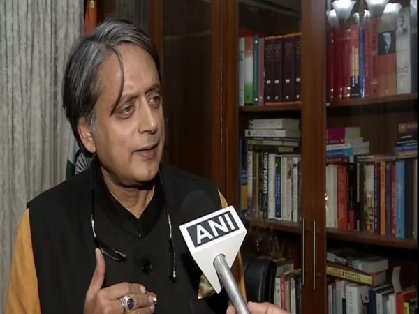 Congress leader Shashi Tharoor in conversation with ANI on Sunday. Photo/ANI