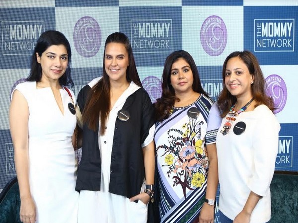Neha Dhupia with The Mommy Network Co-founders
