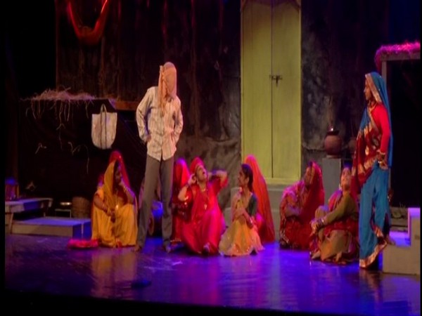 A theatre group performing at Nutan International Theatre Festival (NITF) in Jammu. The festival will conclude on Feb 13. (ANI)