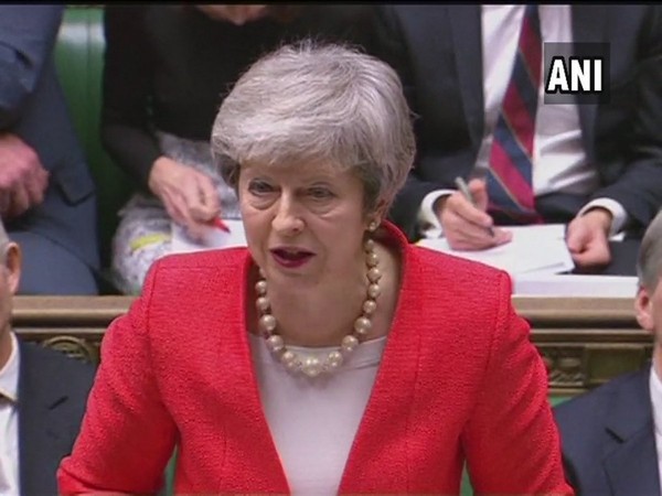 British PM Theresa May speaking at the House of Commons in London on Wednesday.