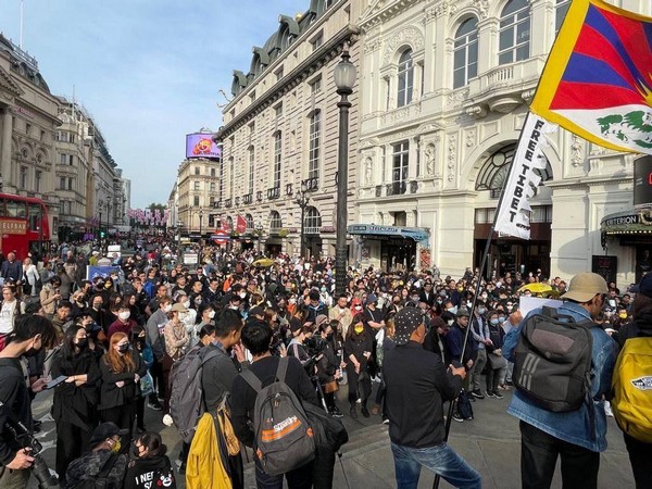 Rallies across UK organized to mark 33rd anniversary of the Tiananmen Square massacre.