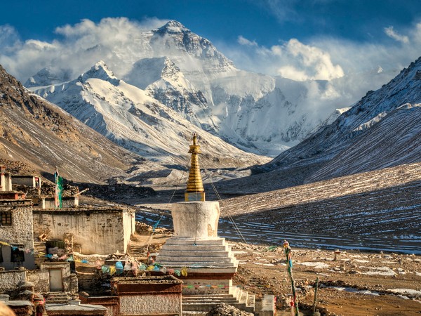 A view of Mt Everest from Tibet.