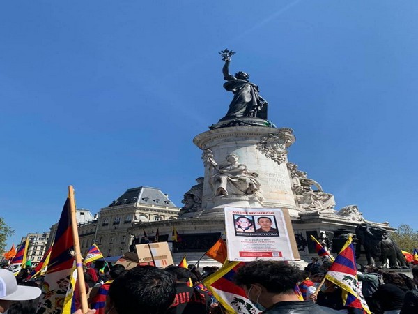 Students for Free Tibet-France organised a protest demonstration in Paris against China's continued detention of 11th Panchen Lama Gedhun Choekyi Nyima on Sunday (ANI)