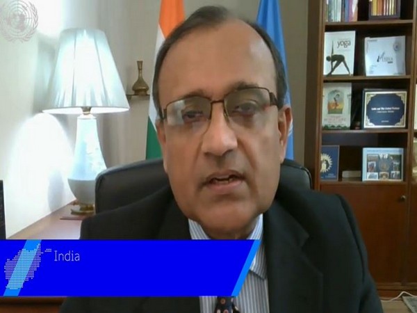 Ambassador TS Tirumurti, Permanent Representative of India to the United Nations, speaking at UN during Arria Formula Meeting on Friday. Photo/ANI