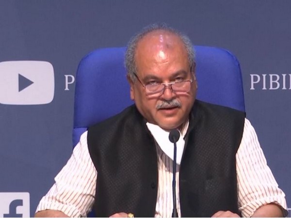 Union Minister of Agriculture and Farmer Welfare, Narendra Singh Tomar addressing a press conference in New Delhi on Wednesday.