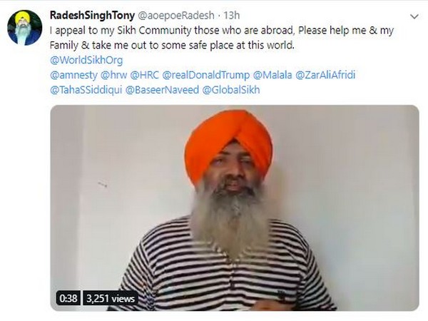 Screengrab of the tweet put up by Radesh Singh Tony. 