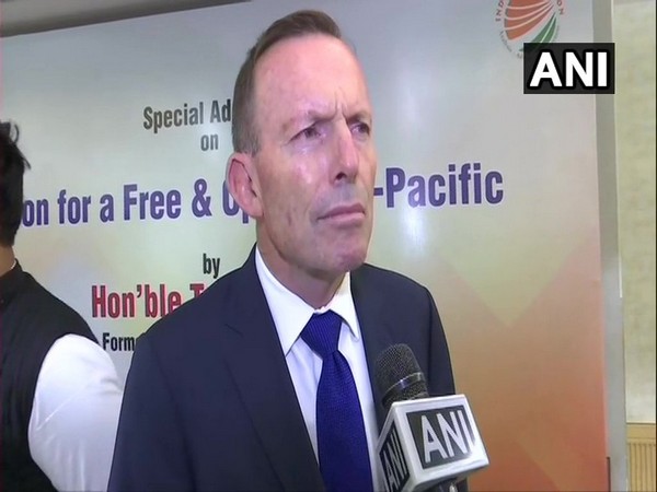 Former Australian Prime Minister Tony Abbott talking to ANI in New Delhi on Monday. Photo/ANI