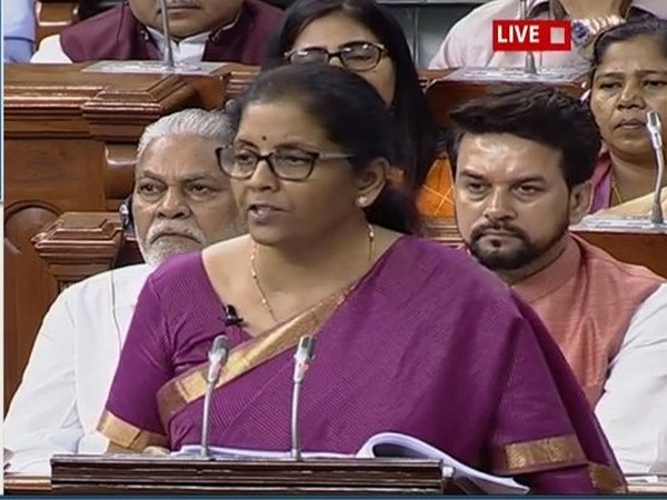 Union Finance Minister Nirmala Sitharaman speaking in Lok Sabha. 