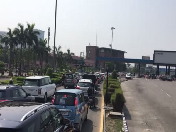 Traffic jam witnessed at Delhi-Noida Direct flyway on Monday. 