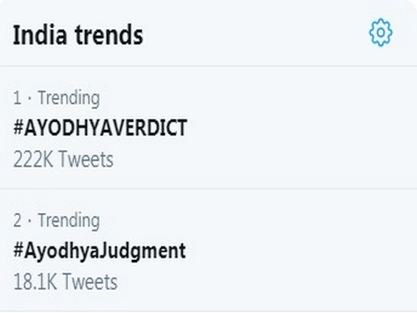 Ayodhya verdict trends on Twitter