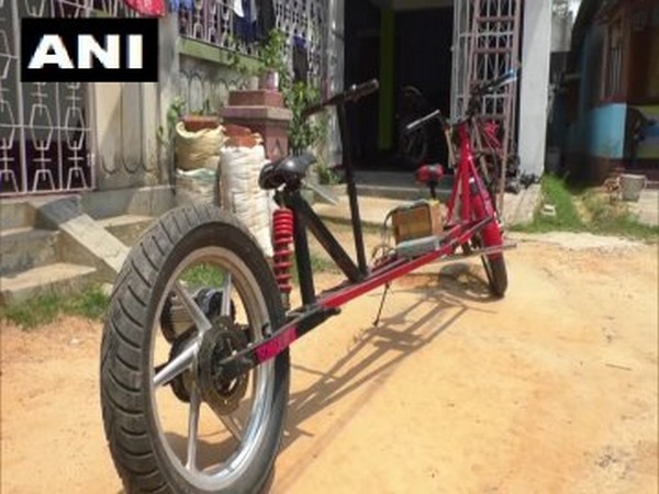 Bike prepared by Tripura's Partha Saha. Photo/ANI