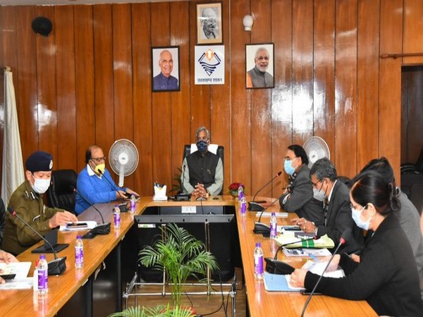 Uttarakhand Chief Minister Trivendra Singh Rawat holds virtual conference to review COVID-19 situation (Photo/ANI)