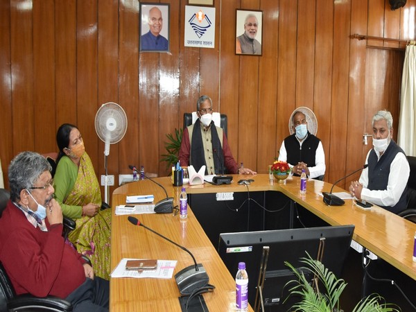 CM Trivendra Singh Rawat virtually launches a training video that will help students give online UKSSSC exams (Photo ANI)