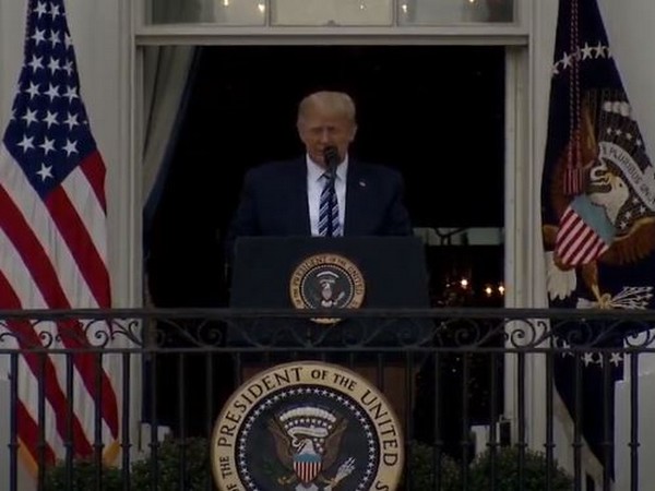 US President Donald Trump addressing the people from the White House on Saturday (local time).