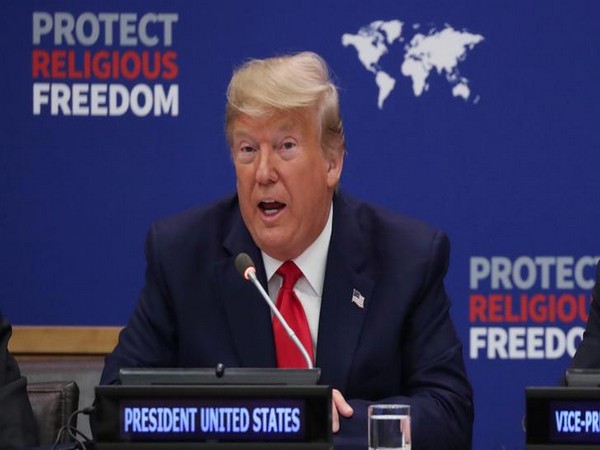 US President Donald Trump addressing at the United Nations Event on Religious Freedom in New York on Monday. (Photo Credits: Reuters)