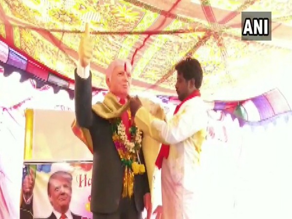 Bussa Krishna unveils statue of US President Donald Trump on his birthday