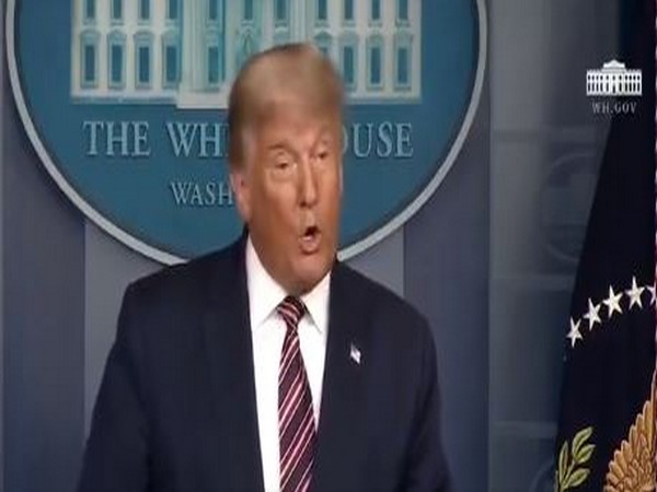 US President Donald Trump on Thursday (local time) speaking at a press conference.