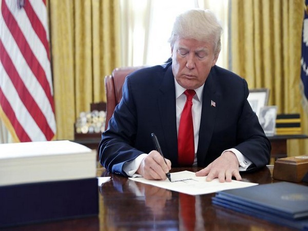 United States President Donald Trump signing drug bill