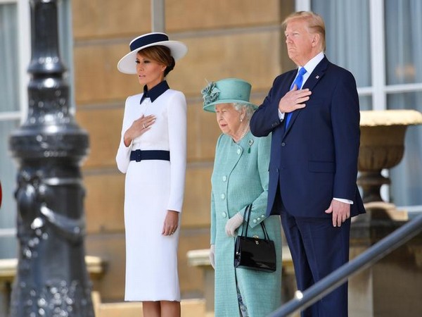 U.S. President Donald Trump and First Lady Melania Trump attend a welcome ceremony with Britain's Queen Elizabeth at Buckingham Palace, in London, Britain