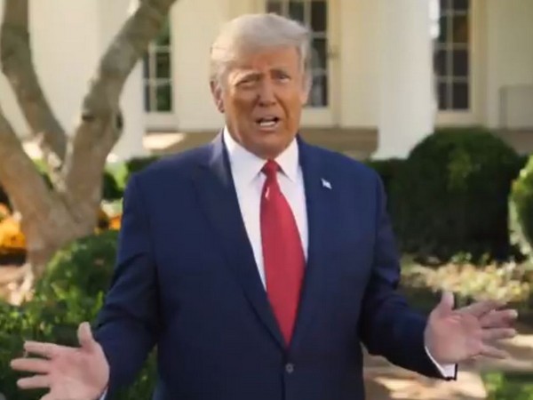 US President Donald Trump speaking in his video message on Twitter.