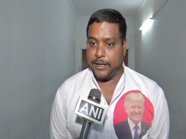 US President Donald Trump's fan Bussa Krishna speaking to ANI on Monday. Photo/ANI