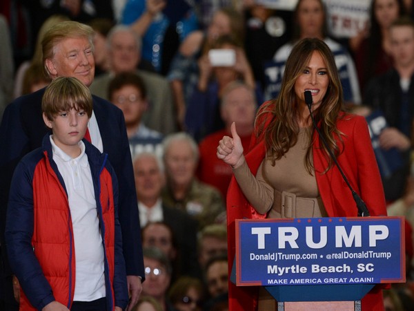 US President Donald Trump, wife Melania and son Barron (File pic)